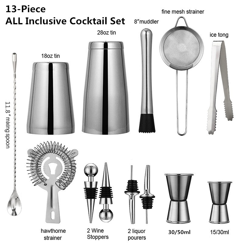 Boston Shaker Set - 13 шт./набор, шейкер для коктейлей из
