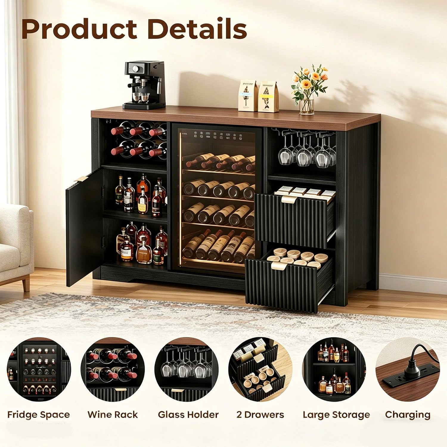 Кофейный барный шкаф с местом  – обзор и цена Home Bar And Fridge